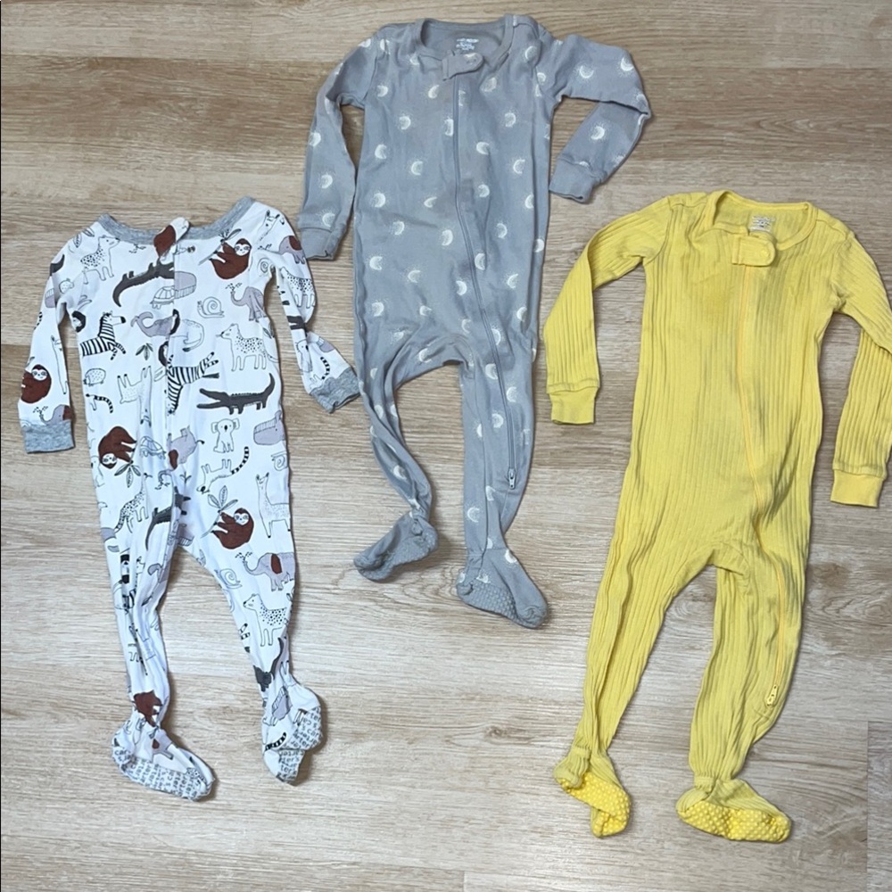 Carter’s Zoo Animals Print Footie Pjs, 2x Member’s Mark Footie Pajamas